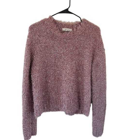Milly Metallic Pink Fuzzy Sweater - Picture 5 of 8